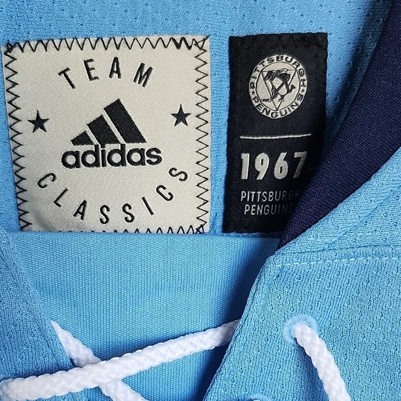 Adidas Pittsburgh Blue Hockey Jersey - Picture 2 of 3
